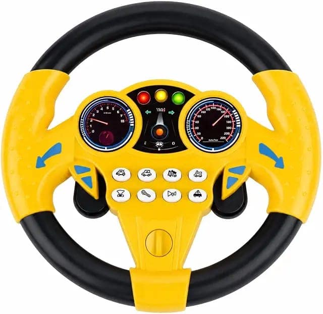 Steering Wheel Toy simulate Driving car Copilot Steering Wheel Electric Baby Toys with Sound Driving Vocal Toy Kids Musical Educational Stroller view 3