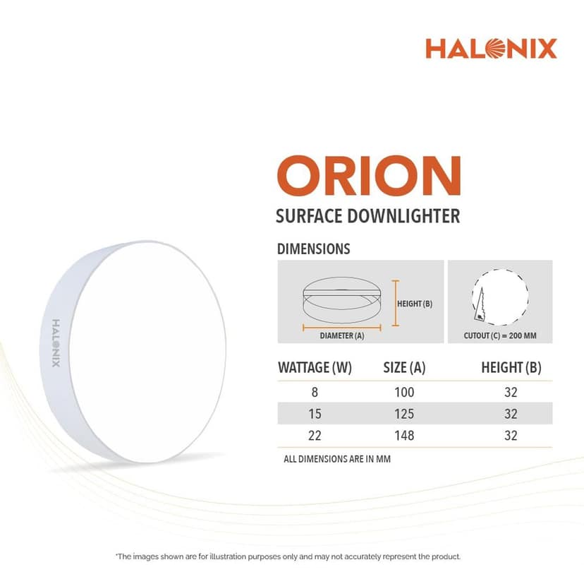 8W White Orion Round Led Rimless Surface downlighter| Led Ceiling Light for Home, Shop and Office |Pack of 4, White. view 3
