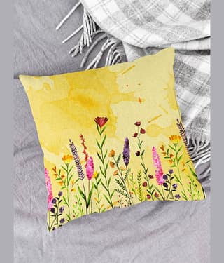 Houzzcode - Water Repellent Yellow Polyester Pillow Covers 40x40x3 ( Pack of 1 )