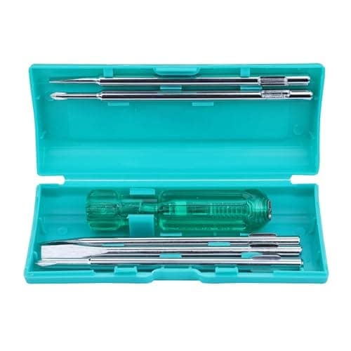 Taparia Model 802 Screwdriver Set | Neon Bulb Tester Included | Tip Sizes: 6.0x0.8mm, 3.5x0.5mm, Phillips 0, Square Poker, Phillips 1 | High-Grade Steel Blades with Comfortable Grip. DIY, Professional and Industrial use view 2