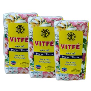 Pocket Tissue (2 Ply, 30 Sheets) Eco Friendly Ultra Soft Face Tissues for Women Men Kids Boys & Girls small Pocket hanky napkins Pouch Easy to carry travel(Pack of 3)
