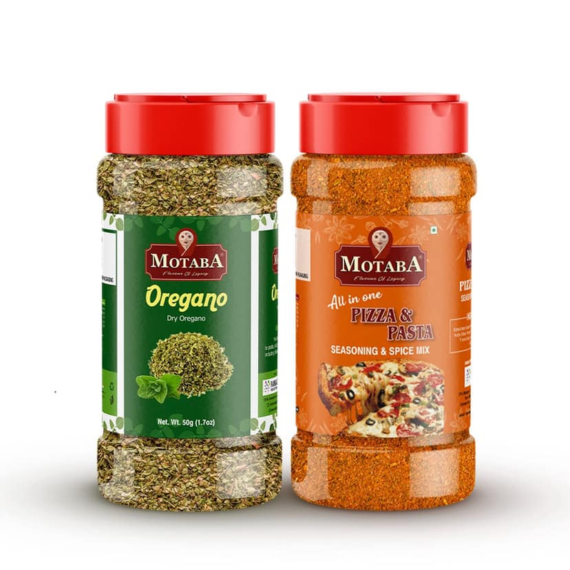 MOTABA Masala All In One Dry Oregano Seasoning Masala & Pizza-Pasta Seasoning Powder - 50 gm Each - Pack of 2