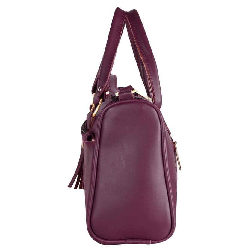 Purple Luxurious Faux Leather Handbag With Teddy Bear For Women And Girls HB18 view 7