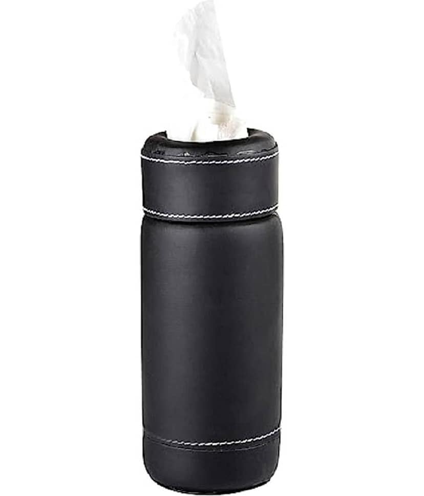 Car Tissue Dispenser Leather Black