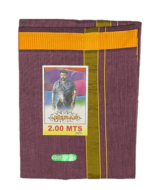 Colour Dhothies with Rich Silk Border - Cool Cotton 2mtrs - Dhoti - Mundu
