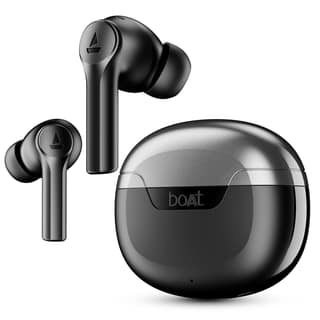 boAt Airdopes 300, Cinematic Spatial Audio, 50HRS Battery, 4Mic AI ENx, Fast Charge, App Support, Low Latency, IPX4, v5.3 Bluetooth Earbuds, TWS Ear Buds Wireless Earphones with mic (Gunmetal Black) boAt Airdopes 300, Cinematic Spatial Audio, 50HRS Batte