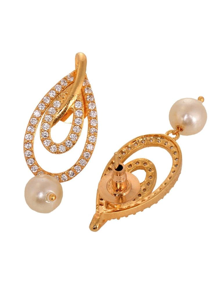 Gold Toned Pearl Studded Minimal Locket Jewellery Set view 4