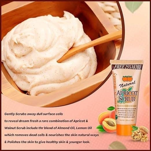 Apricot Face Scrub Instantly Clear And Bright Skin Removes Dead Skin Cells, 2 Pcs Combo Pack (212 Grm Each) view 3