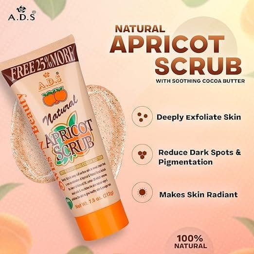 Apricot Face Scrub Instantly Clear And Bright Skin Removes Dead Skin Cells, 2 Pcs Combo Pack (212 Grm Each) view 5