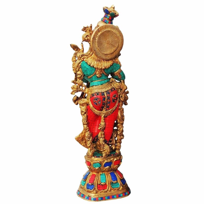 Brass Radha Ji Statue - Handcrafted Religious Idol, Height : 28.8 Inch (BSMAS467 R) view 3