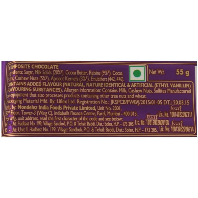 Cadbury Dairy Milk Silk Fruit and Nut Chocolate Bar 55 Gms view 2