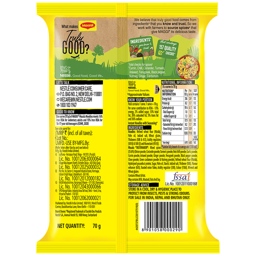 Maggi 2-Min Masala Instant Noodles, 70 G Pouch view 2