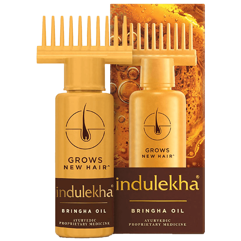 Indulekha Bringha Oil, Reduces Hair Fall And Grows New Hair, 100% Ayurvedic Oil, 50 Ml view 2