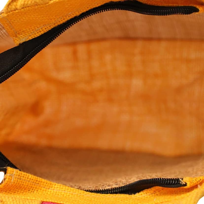 Handcrafted Jute Bag, Red & Yellow Jute Hanbag, Multipurpose Bag, Lunch Bag, (NULM-Tirupati-7) view 4