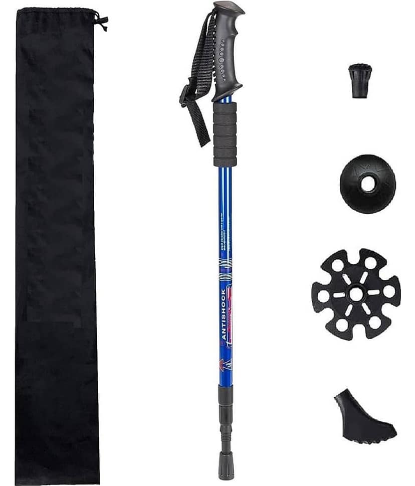 RAMDEV ENTERPRISE Trekking Poles, Collapsible Lightweight Shock-Absorbent Hiking Walking Sticks Adjustable Aluminum Hiking Poles for Women Men Kids (Trekking Poles 1 Pack).