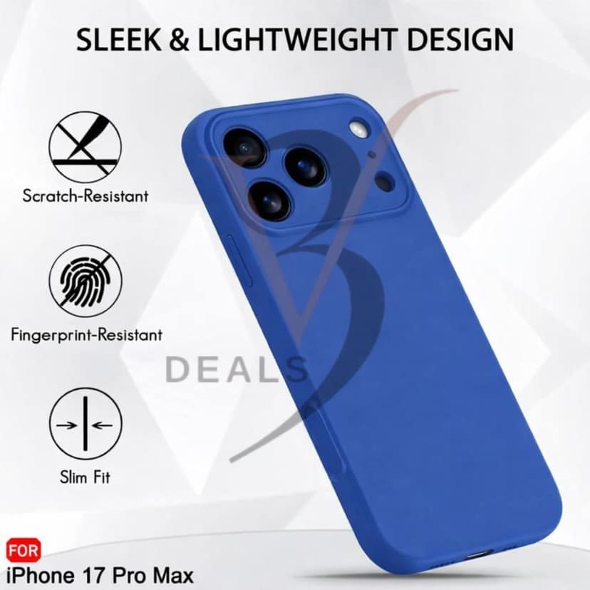 V3Deals Compatible for iPhone 17 Pro Max Case with 360° Soft Micro-Fiber Lining, Shock-Absorbing Design, Camera and Screen Protection, Anti-Skid, Dustproof, Wireless Charging Compatible view 3