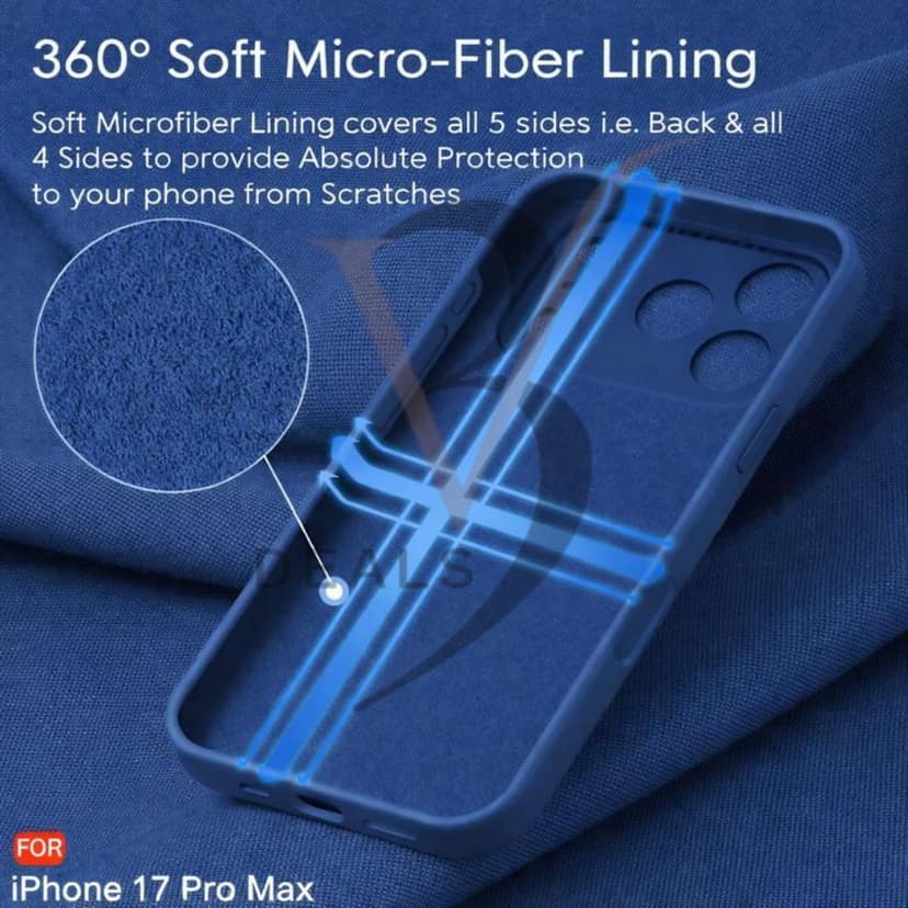 V3Deals Compatible for iPhone 17 Pro Max Case with 360° Soft Micro-Fiber Lining, Shock-Absorbing Design, Camera and Screen Protection, Anti-Skid, Dustproof, Wireless Charging Compatible view 5