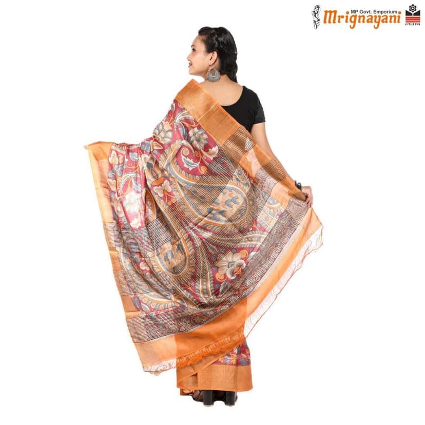 HANDLOOM KOSA SAREE WITH BLOUSE (SKU - 3H0202120622, SAREE - 1182) view 4