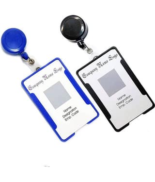 Dey 'S Stationery Store Combo Pack of ID Card Holder with Retractable Reel YOYO (Made in India) (Blue Black)