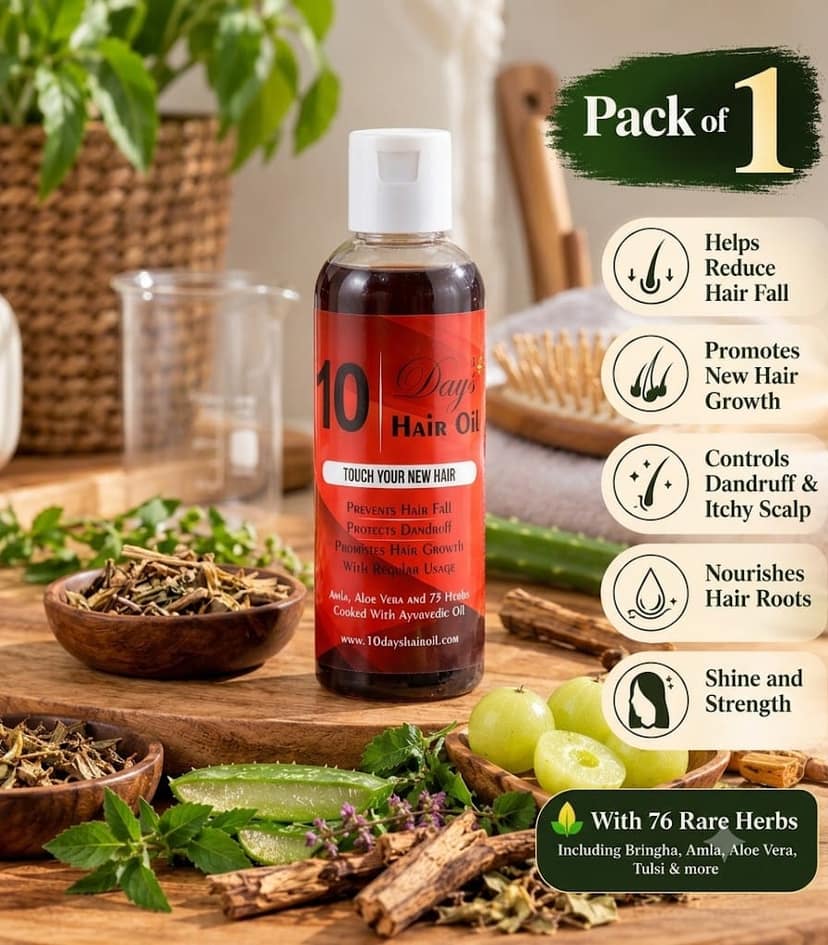Elegantra Therapeutic Ayurvedic Hair Growth Oil with 76 Kerala Handpicked Herbs (100ml) Pack of 1 view 6