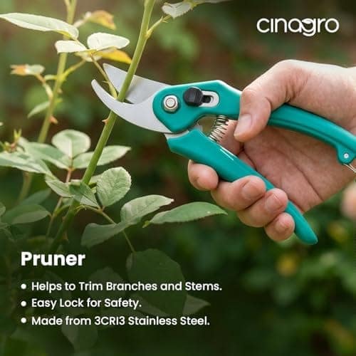 Cinagro Hand Pruner with Steel Blade, Non-Slip Ergonomic Handle, Assorted view 3