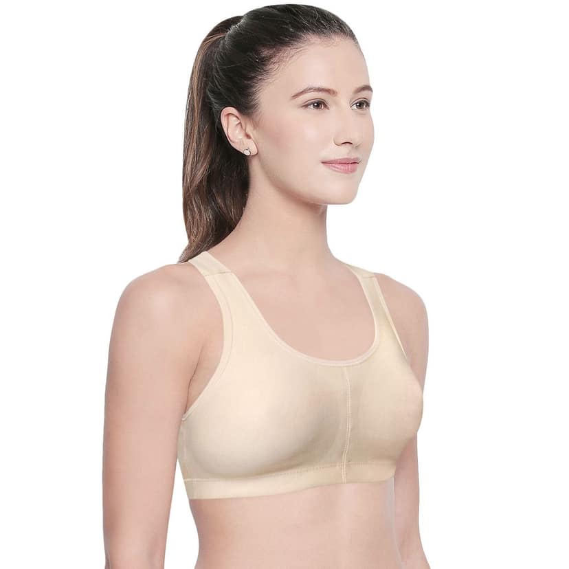 Bodycare Women Cotton Spandex Full Coverage Non Padded Sports Bra Bra E1612-S view 2