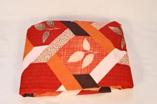 100% Cotton Bedsheet with Geometric Print in Red and Brown