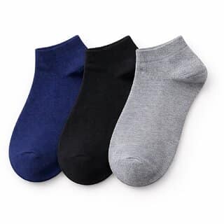 Cotton Ankle Length Socks for Men Women Soft Breathable Everyday Socks Pack of 3 (Blue, Black Grey)