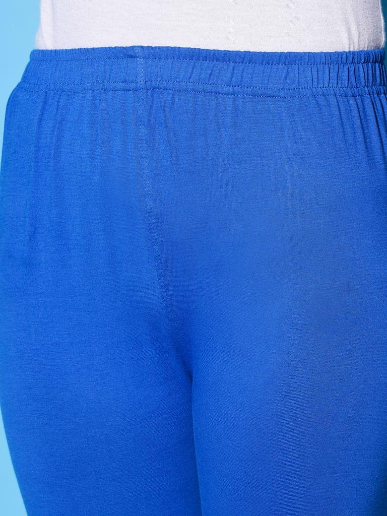 SOFT COLORS Women's Skinny Fit Ethnic Wear Ankle Length Leggings (Royal Blue) view 6