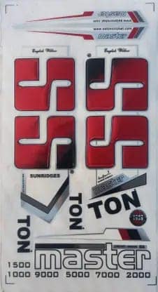 VR3 INTERNATIONAL | 3D MASTER | SS Embossed Cricket Bat Sticker (Red)