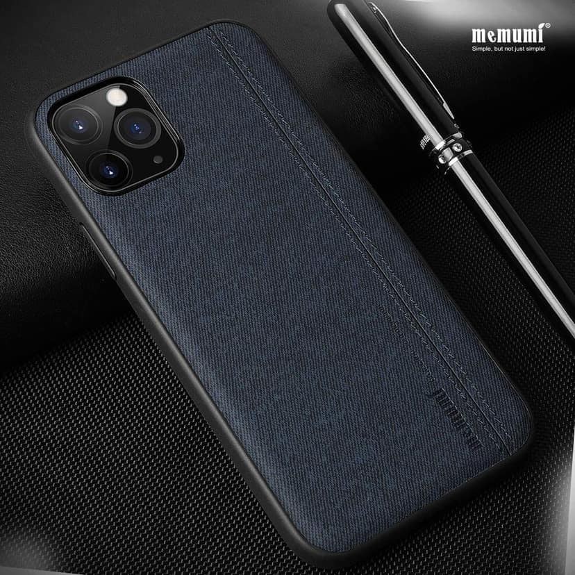 Memumi Wise Series Hard Canvas Back Cover for Apple iPhone 11 Scratch Resistant - Blue (6.1") view 6