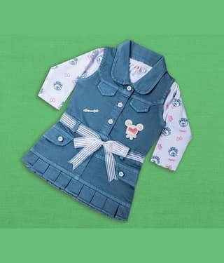 Bublee Dublee Pack of 1 Baby Girls Denim T-shirt & Capris ( Blue )