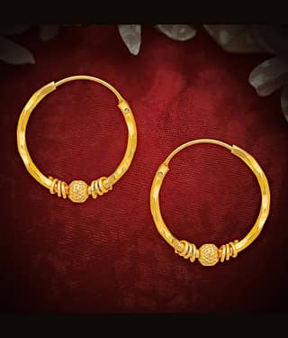 Drashti Collection Golden Bali Earrings ( Pack of 1 )