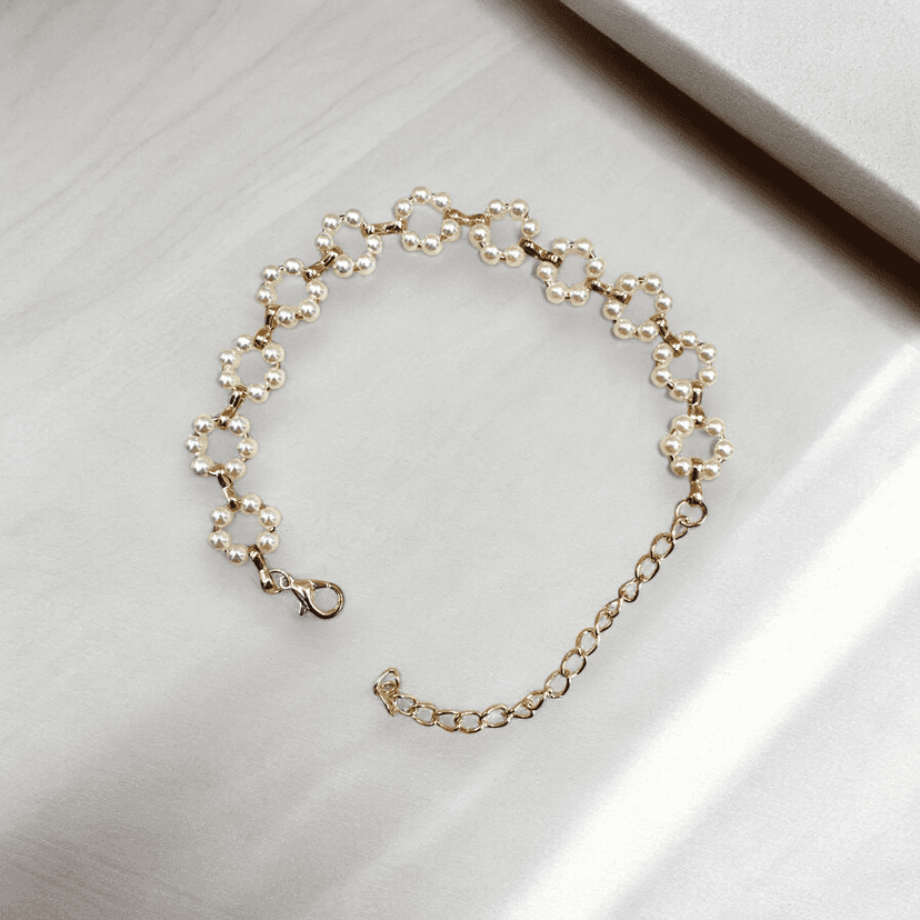 Flower Pearl Bracelet - Elegant & Delicate- By AMIT CHAUHAN AND SONS view 2