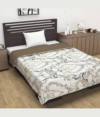 DIVINE CASA Single Polyester Beige Abstract Dohar