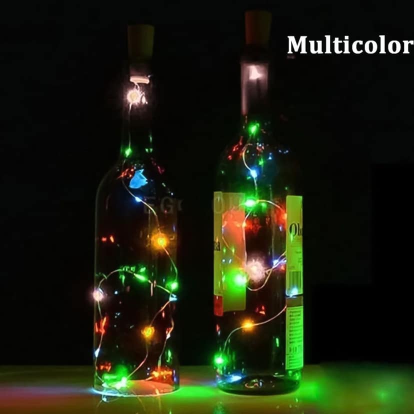 Bottle Cork Copper Wire Light for Home Decor, Multicolour LED Lights (1 Pc) view 3