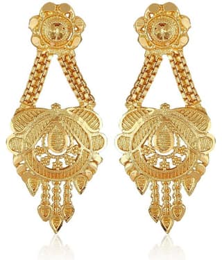 VIVASTRI Golden Drop Earrings ( Pack of 1 )