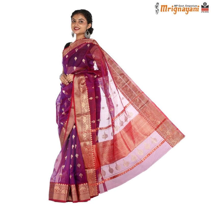 HANDLOOM CHANDERI SILK SAREE WITH BLOUSE(SKU - 1SC112310522 SAREE-1030) view 4