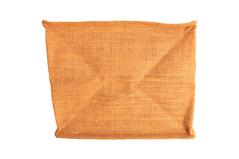 Red Jute Tote Bag with Brown Handles view 4