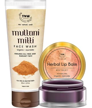 TNW - The Natural Wash Beetroot Lip Balm & Multani Mitti Face Wash Facial Kit mL Pack of 2