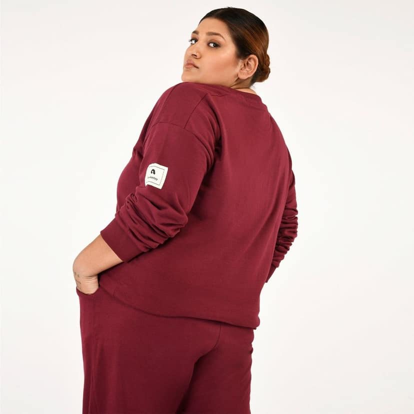 Get Cosy Sweatshirt - Burgundy Maroon view 5