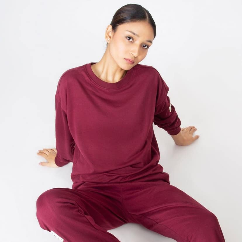 Get Cosy Sweatshirt - Burgundy Maroon view 6