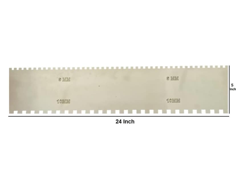 MD Style Notch Metal Trowel For Fixing Tiles, Granite, Marble (6MM & 10MM) view 2