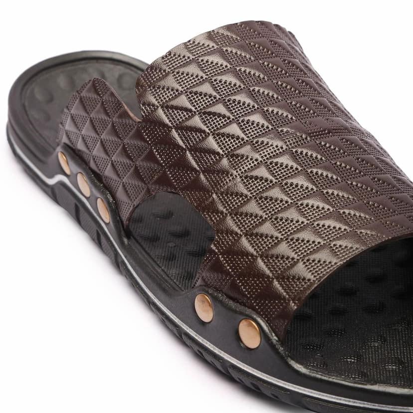 FEATHER LEATHER Stylish Men's Comfortable & Lightweight Sandals & Slippers | Genuine Leather Casual Slipper/Flip-Flop for Men | Indoor/Outdoor/Chappal view 10