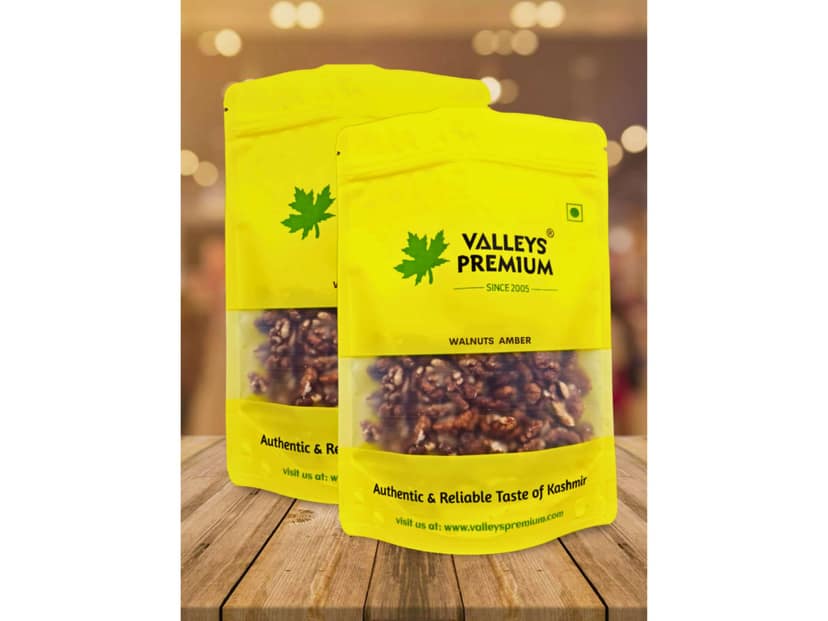 Valleys Premium Kashmiri Amber Walnut Kernels Vaccum Pack (AKHROT GIRI) - 800 Gram view 3