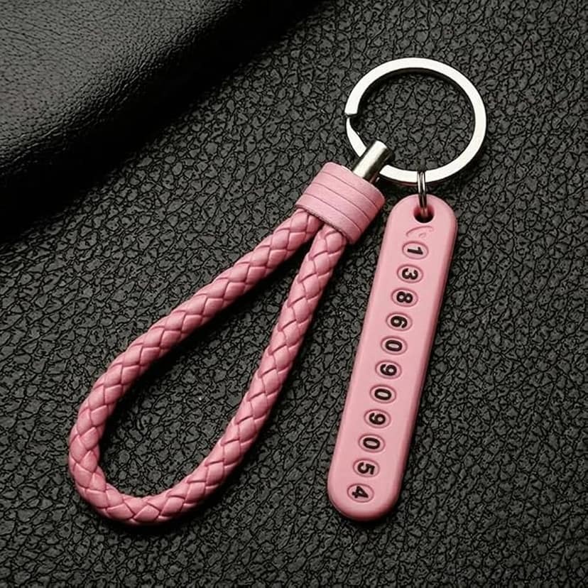 Anti Lost Keychain with Number Keyword and Braided Wrist Loop for Car Keys view 2
