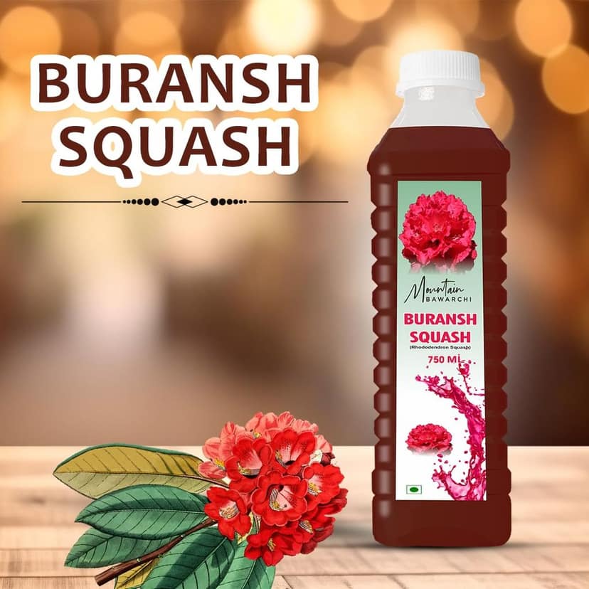 Mountain Bawarchi Buransh Squash Drink & Pulpy Orange Squash | Fruit Drink | 1500ml | Combo Pack of 2 view 8