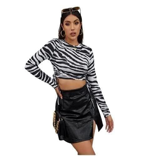 Kulfi Camisetas Zebra Print Women Top