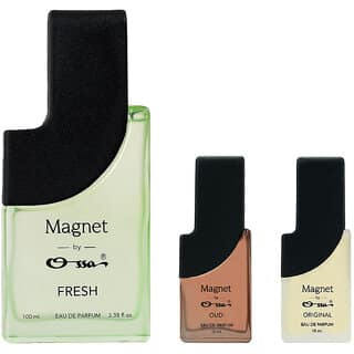 Ossa Magnet Fresh 100ml, Oud 15ml, Original 15ml Eau De Parfum Long Lasting Perfume Combo for Men And Women (Pack Of 3)