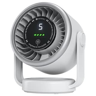 Portronics Toofan X Desk & Hanging Fan with Digital Display, a versatile 2-in-1 cooling solution designed for convenient use - Gray